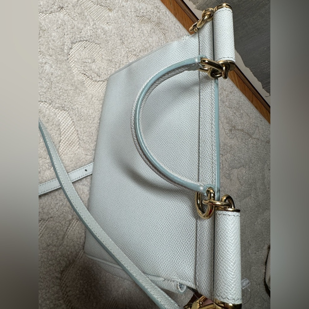 DOLCE & GABBANA light blue Leather Medium Miss Sicily Top Handle Bag - Picture 3 of 16